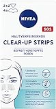 NIVEA hautverfeinernde Clear-Up Strips (6 Stück), Reinigungs-Strips für das Gesicht mit Fruchtsäure, entfernen Mitesser und Unreinheiten