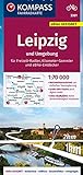 KOMPASS Fahrradkarte 3361 Leipzig und Umgebung 1:70.000: reiß- und wetterfest mit Extra Stadtplänen