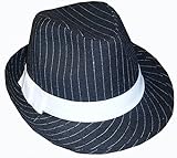 Gangster-Hut für Erwachsene - Schwarz mit weißen Streifen
