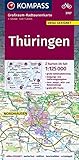 KOMPASS Großraum-Radtourenkarte 3707 Thüringen, 1:125.000: 2 Karten im Set, reiß- und wetterfest, GPX-Daten zum Download (KOMPASS Großraum Fahrradkarte, Band 3707)