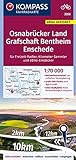 KOMPASS Fahrradkarte 3358 Osnabrücker Land, Grafschaft Bentheim, Enschede 1:70.000: reiß- und wetterfest mit Extra Stadtplänen