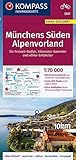 KOMPASS Fahrradkarte 3337 Münchens Süden, Alpenvorland 1:70.000: reiß- und wetterfest mit Extra Stadtplänen