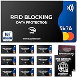 TÜV geprüfte RFID Blocking NFC Schutzhüllen (12 Stück) für Kreditkarten EC-Karten Bankkarten Reisepass Ausweise | Kartenhüllen NFC-Blocker für Kreditkarte und EC Karte Schutz-Hülle Kreditkartenhülle