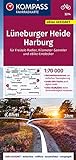 KOMPASS Fahrradkarte 3314 Lüneburger Heide, Harburg mit Knotenpunkten 1:70.000: reiß- und wetterfest mit Extra Stadtplänen